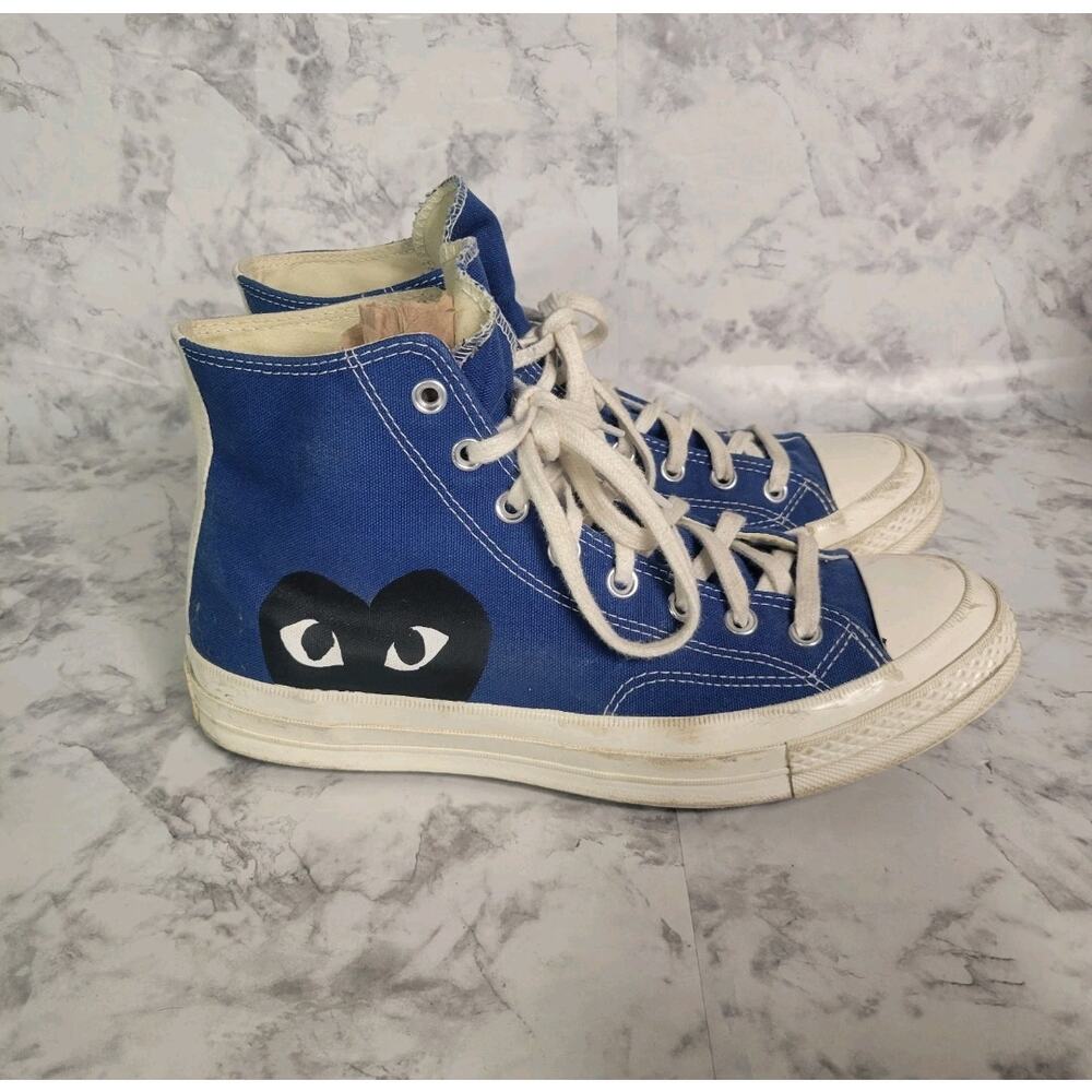 Comme Des Garcons  Play X Chuck Taylor All Star Royal Blue Shoes Men's Size 10
